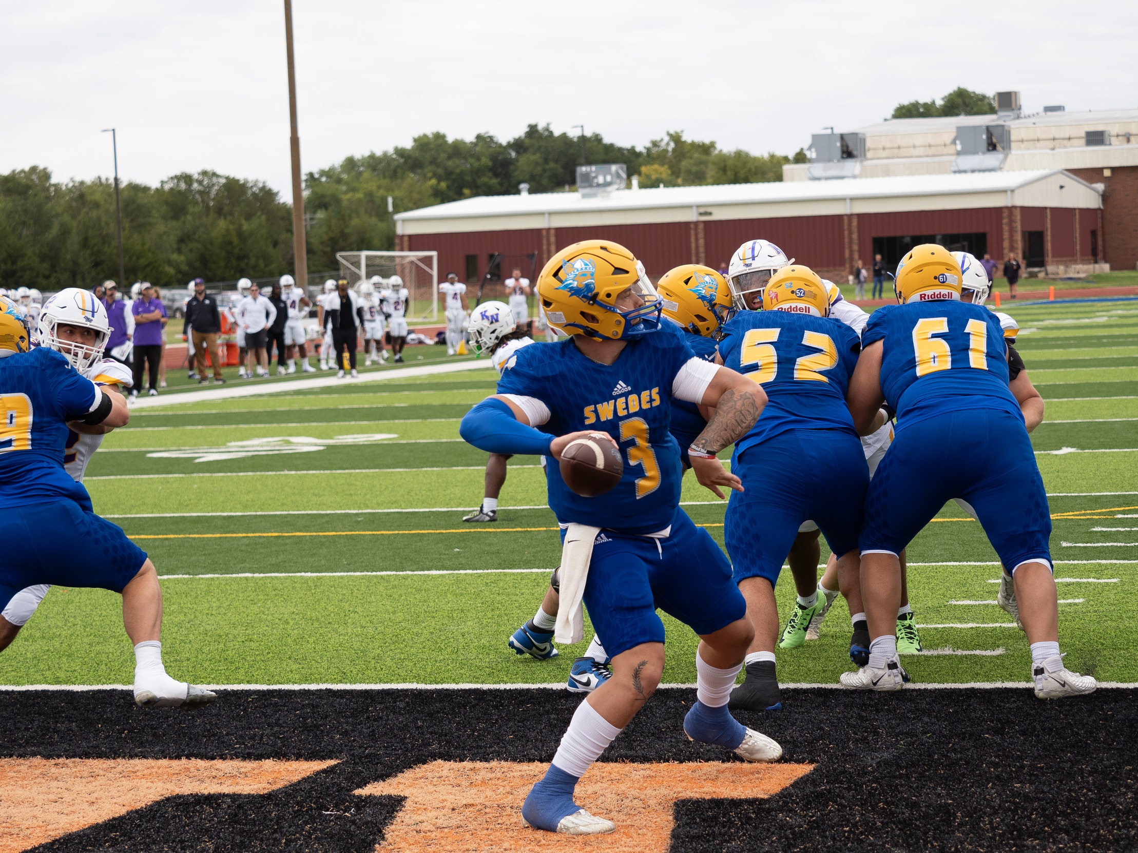 SWEDES SHUTOUT WARRIORS FOR THREE QUARTERS; WIN 35-14